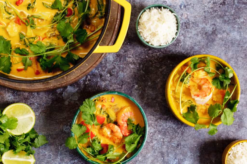 Thaise curry met garnalen
